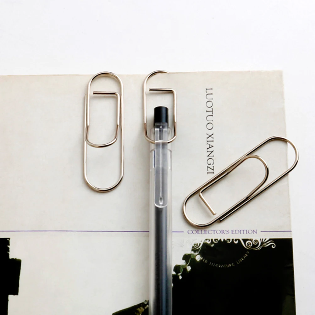 

24pcs Metal Pen Clip Rust Resistant Paper Clip for Office School Strong Clamping Force Securely Fixing Notebook Journal