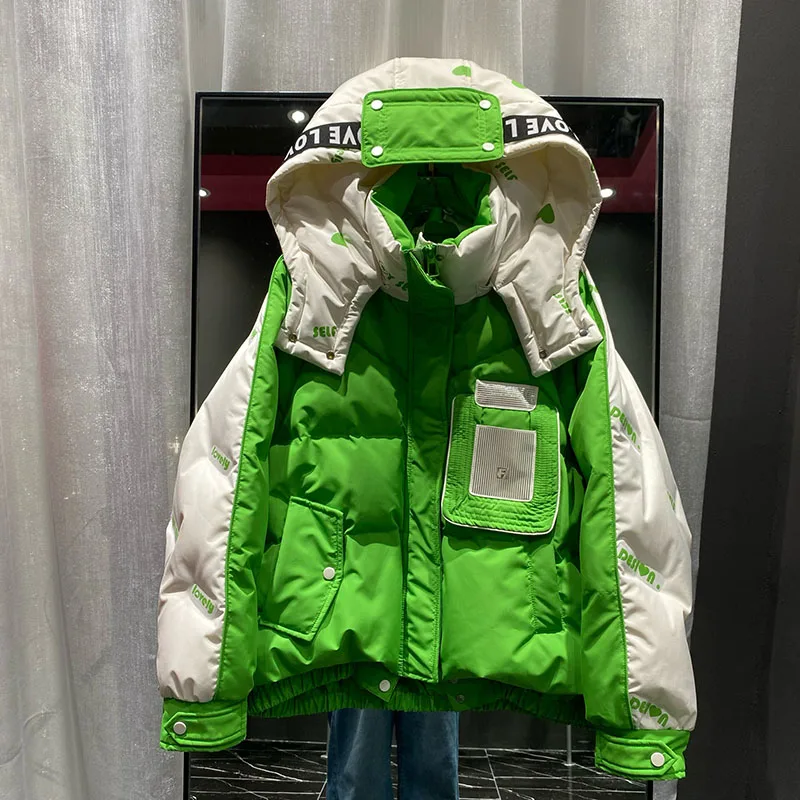 2022 Winter Nieuwe Dames Donsjack Met Capuchon Modieus en Veelzijdig Casual Trendy Eenvoud Warme Jas