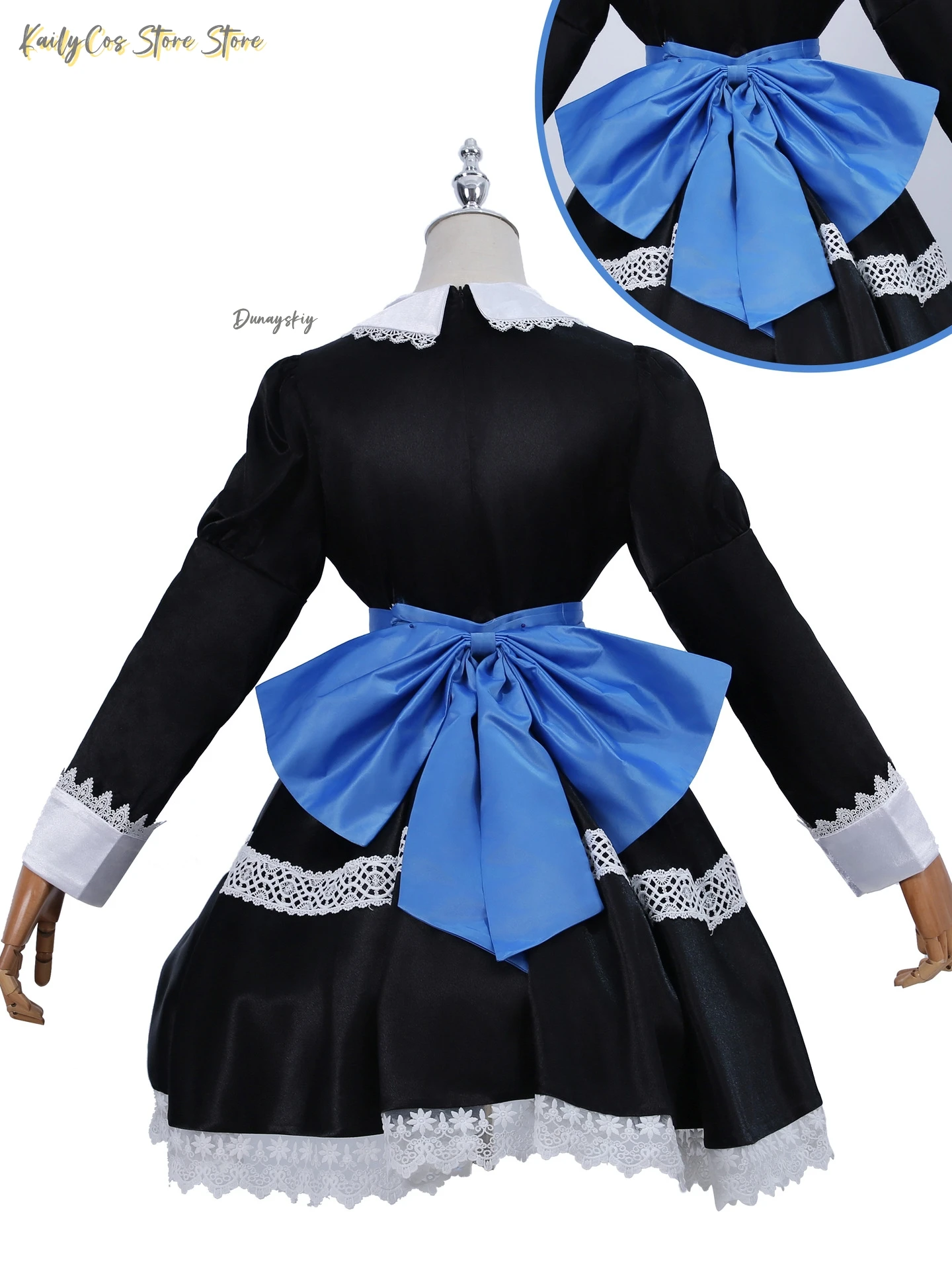 Anime Panty & Stocking With Garterbelt Younger Sister Anarchy Stocking Cosplay Costume Gothic Maid Lolita Dress Wig Long Socks - Image 3