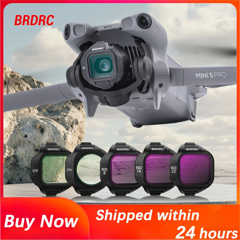 

BRDRC UV/CPL/ND Filter for DJI Mini 5 Pro Drone,Optical Glass, Dual-layer Coating,HD Imaging,Snap-on Design,Mini 5 Accessories