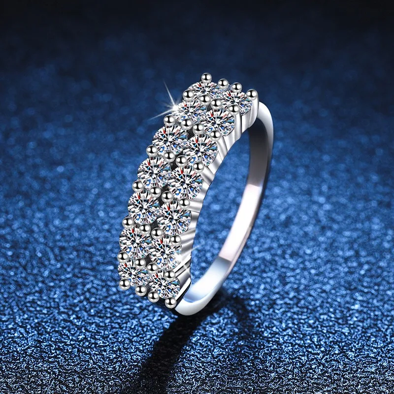 

Кольцо Eternity Band с муассанитом 1,4 карата, стерлинговое серебро 925 пробы, полный паве, свадебные украшения для женщин