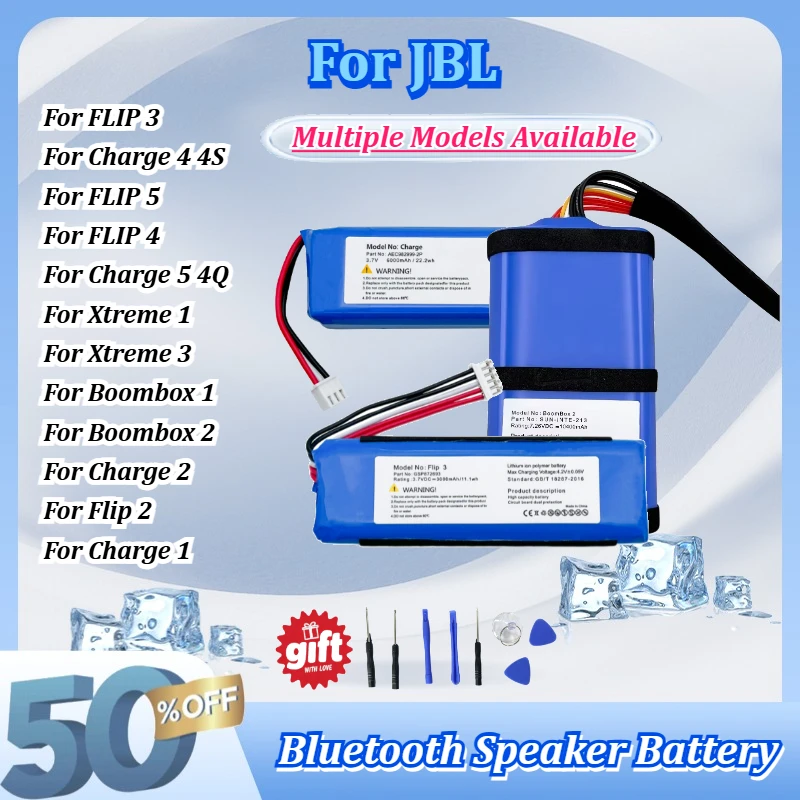 For JBL Flip 2 Flip3 Flip4 Flip5 Charge 1 2 210SL 4 4S 5 4Q Xtreme 1 3 Boombox 1 2 Bluetooth Speaker Battery + Free Repair Tools