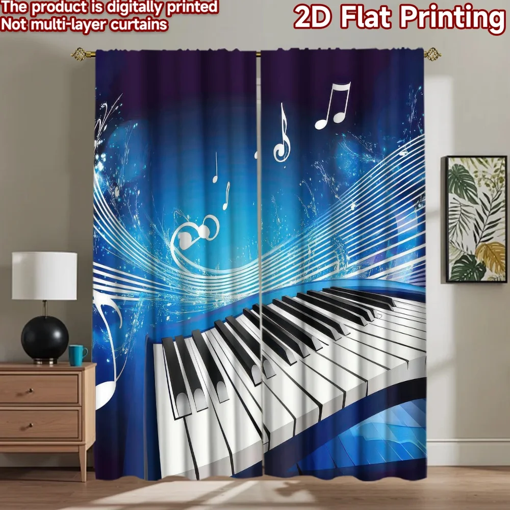 

1pc 2D flat Photography Backdrop Tapestry Blue Musical Symphony 100% Polyester Family Party Use for Suitable for bedroom,