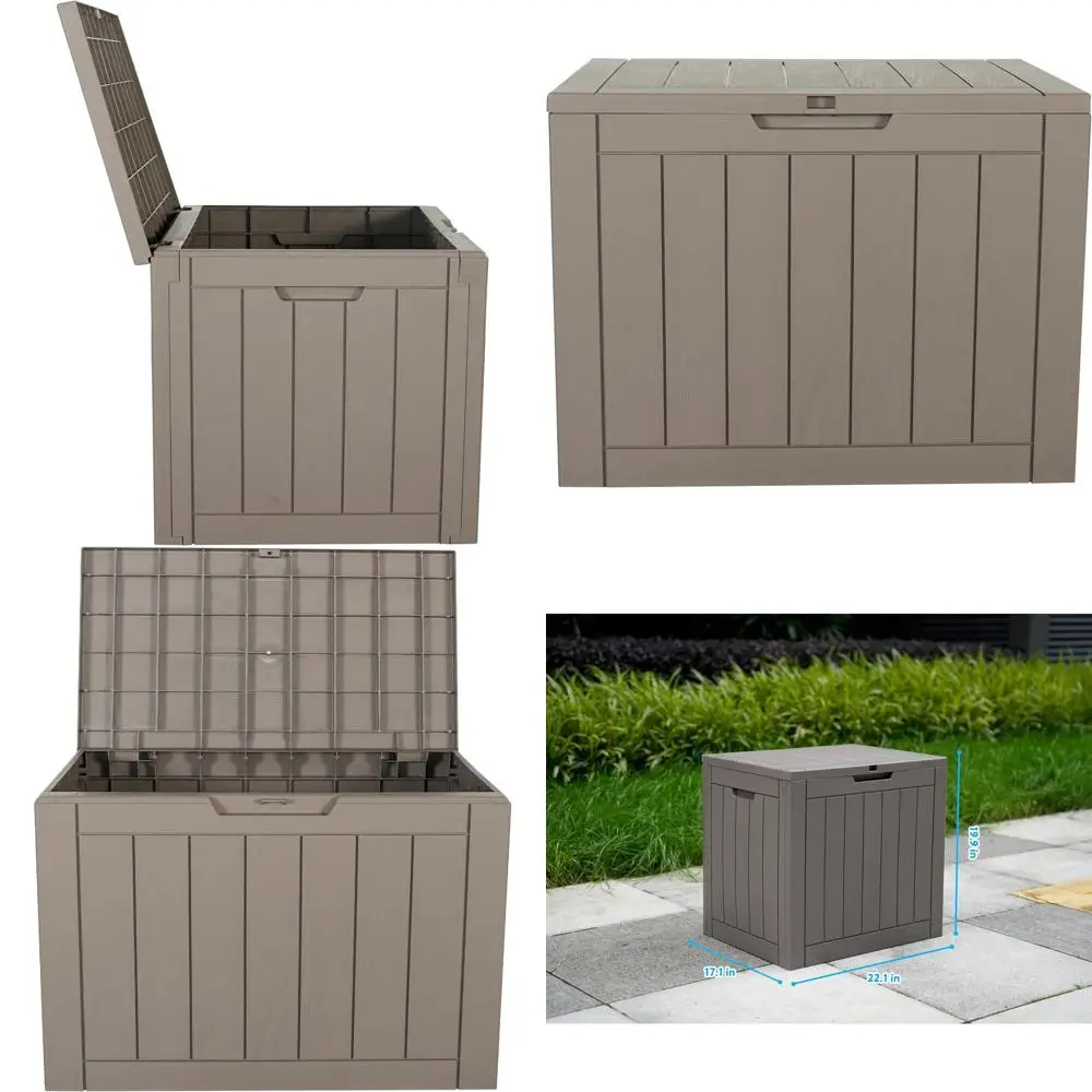 30 Gallon Resin Storage Box - Outdoor Patio Furniture, Cushions, Garden Tools, and Pool Equipment Organizer with UV Protection a