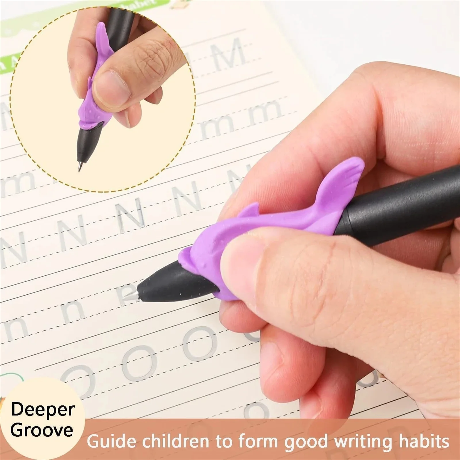 

Детский набор для практики почерка с английской рифленой надписью, 4 тетради с волшебной ручкой и 6 стержнями для дошкольного раннего обучения