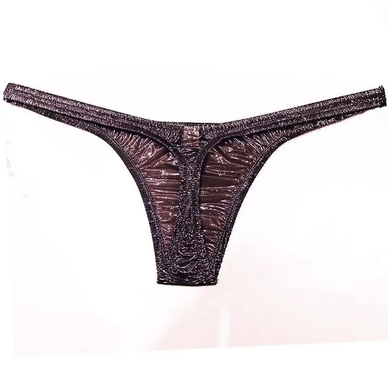 

Transparent Black Sexy PVC Thong Underwear ABDL Soft Waterproof Panties Smooth Shiny Plastic Couple Erotic G-string Briefs