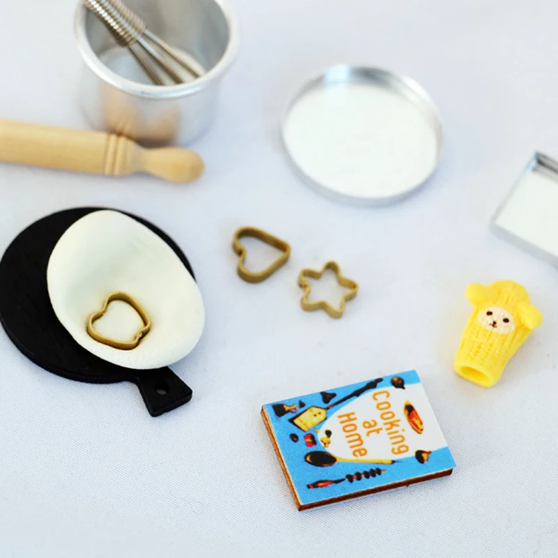 1 مجموعة دمية مصغرة المطبخ الطبخ الخبز نموذج DIY دمية الأثاث الملحقات
