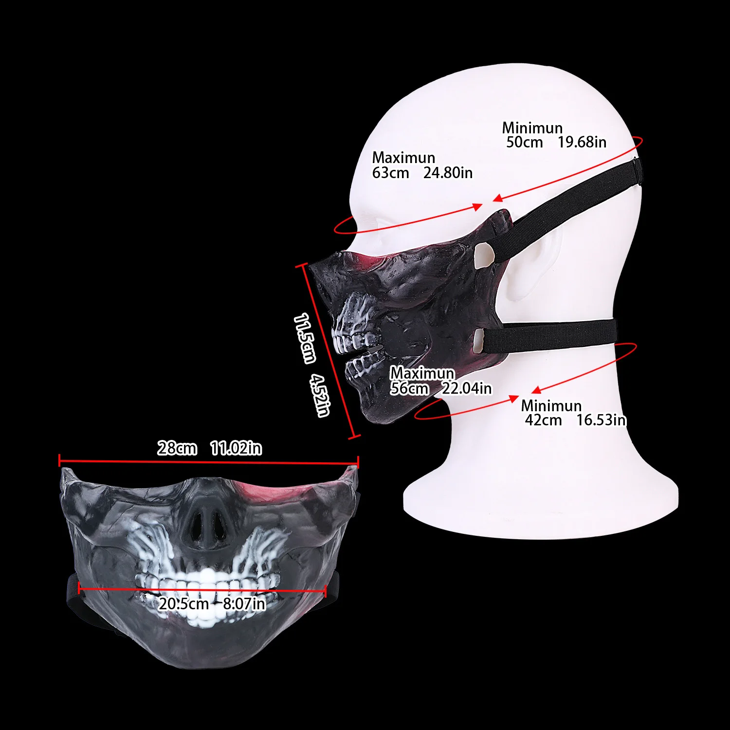 YOCY قناع غامض نصف وجه سائل سيليكون هيكل عظمي نمط الكبار فستان الحفلات تأثيري الكبار BDSM لعبة