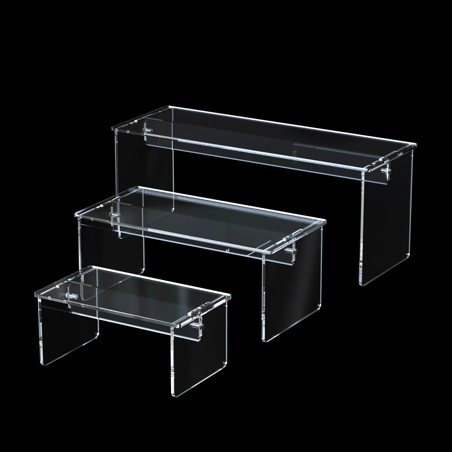 Full Clear Acrylic Storage Stand for Action Figure, Easy Assemble Refrigerator Layered Shelf Toy Display Rack,Desktop Holder