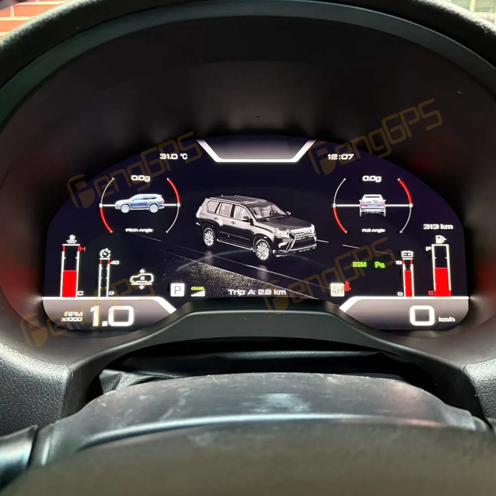 Car LCD Dashboard For Lexus GX 2010-2021 Digital Cluster Instrument Panel Cockpit Multifunctional Speedometer