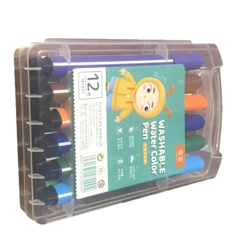 L53A-12-компонентный умный детский художественный набор: 6 кистей и набор цветных карандашей для рисования роботов