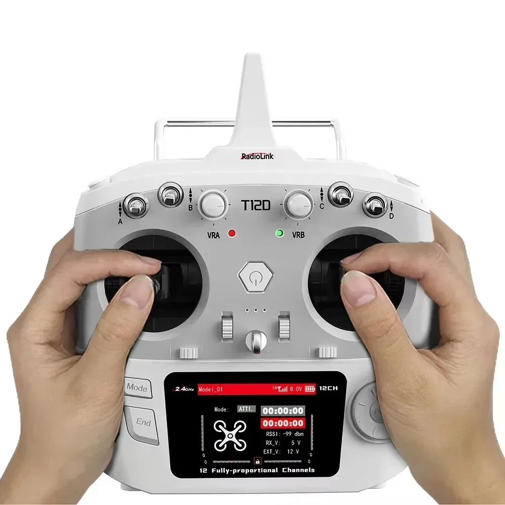 RadioLink Neuer T12D 12-Kanal-RC-Sender 2,4 GHz mit R16F-Empfänger-Fernbedienung für FPV-Drohne, Starrflügelflugzeug, Auto