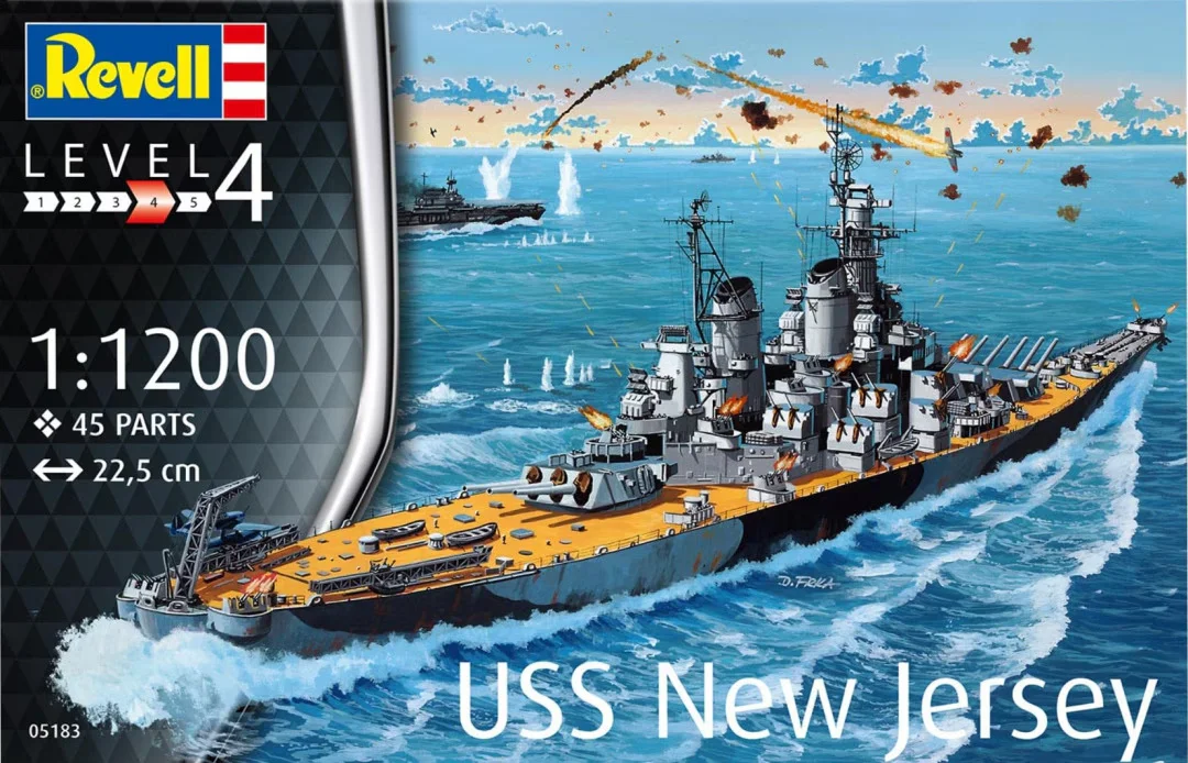 

Revell Plastic Assembled Ship Model Kit 05183 USS New Jersey 1/1200