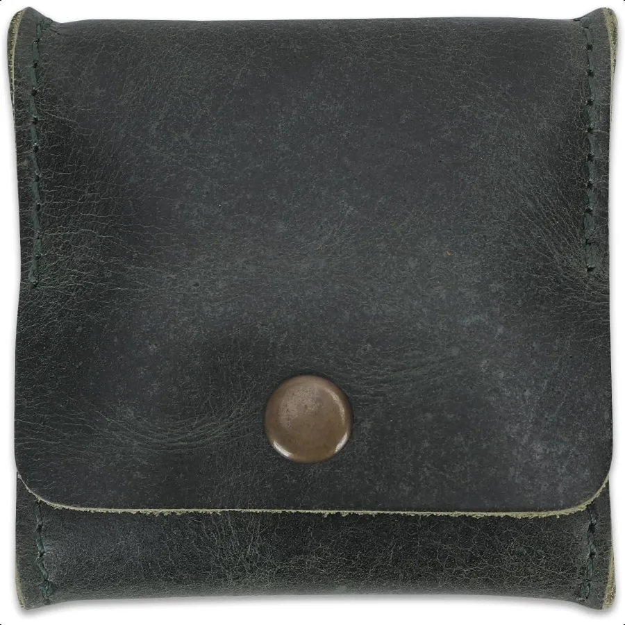 

Genuine Leather Squeeze Coin Pouch Moon Pocket Coin Case Handmade Leather Change Holder Purse Wallet for Men Women Small Minim