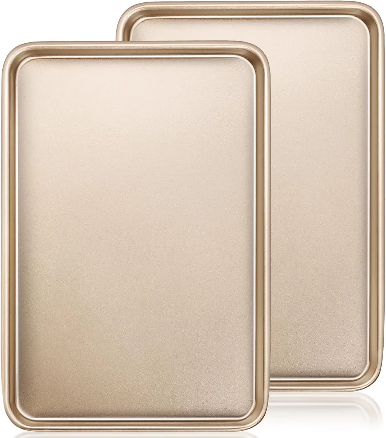 

Baking Sheet Pan Set of 2, Commercial Cookie Sheets for Baking, Nonstick Carbon Steel Jelly Roll Pan Oven Tray 15x10 Inch, Heavy Duty & Easy Clean