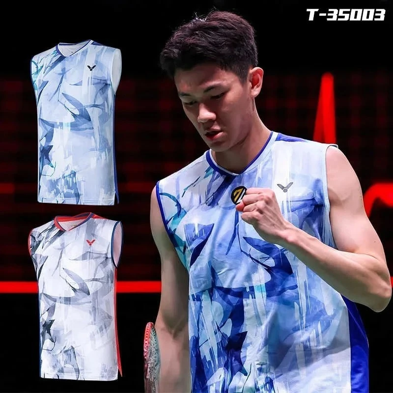 

2025 New For Victory Badminton Tennis Clothing Sports Short-sleeved T-shirt Comfortable Breathable Sweat-absorbent Top Vest