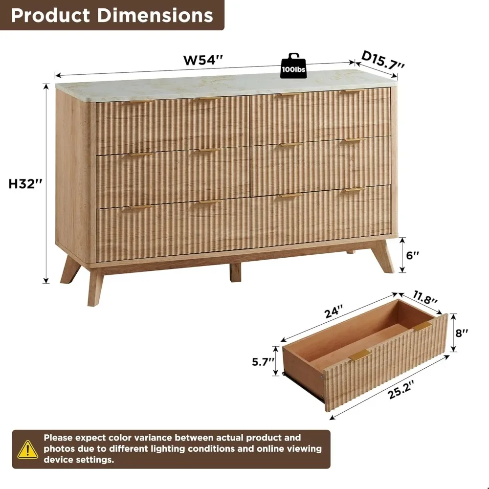 Fluted Drawers Dresser, 