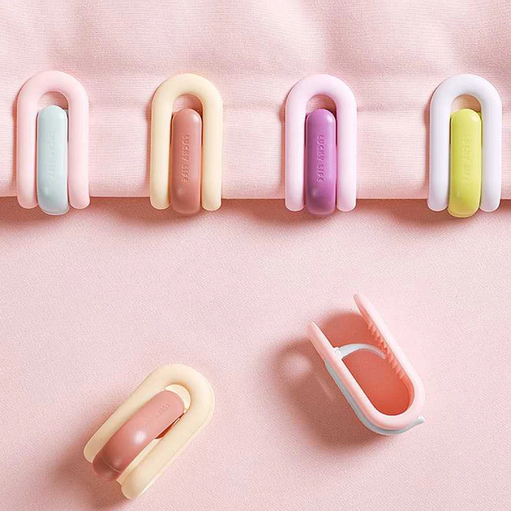 6 szt. Tęczowych Klipsów do Prześcieradeł - Bezpieczne Klipsy do Kołdry Bez Igły, Niewidoczne Uchwyty do Materaca do Poszwy na Kołdrę i Kocyka, Mocny Chwyt ​