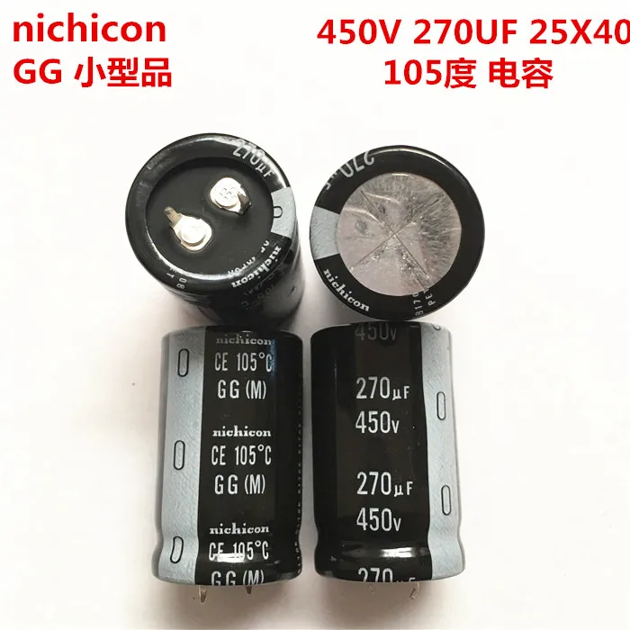 

2PCS/10PCS 270uf 450v Nichicon GG 25x40mm 450V270uF Snap-in PSU Capacitor