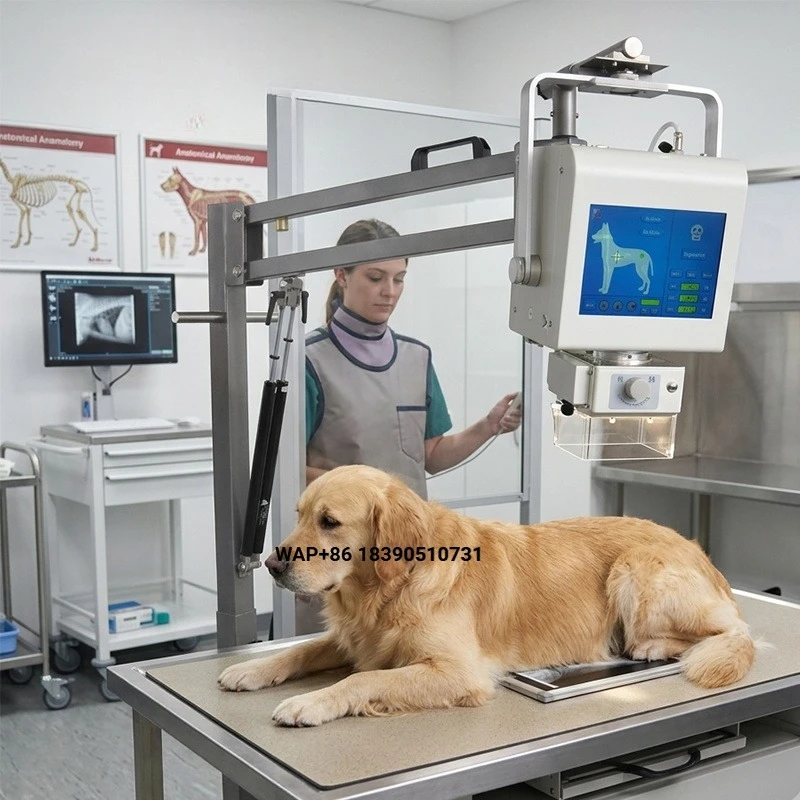 Portable Veterinary X-ray Machine Touch Screen Metal Windproof Reusable Equipment Suitable for Animal Hospital X-ray Monitoring