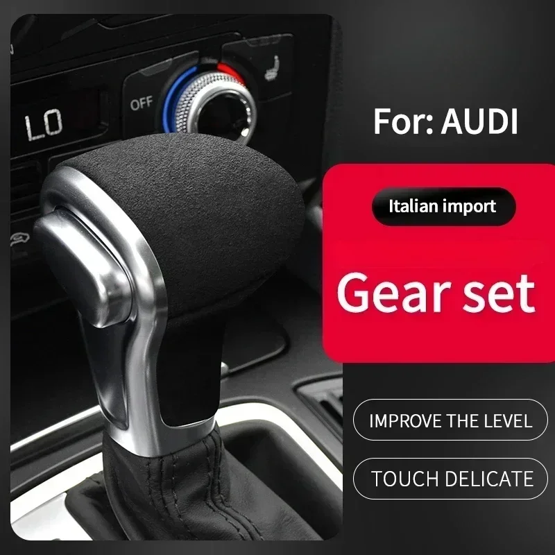 Suede Wrap For Audi A4l/A6l/A5/A6/A7/Q5/Q7/S6/S7 Car Gear Shift Knob Cover Trim Sticker Interior Mouldings Accessories