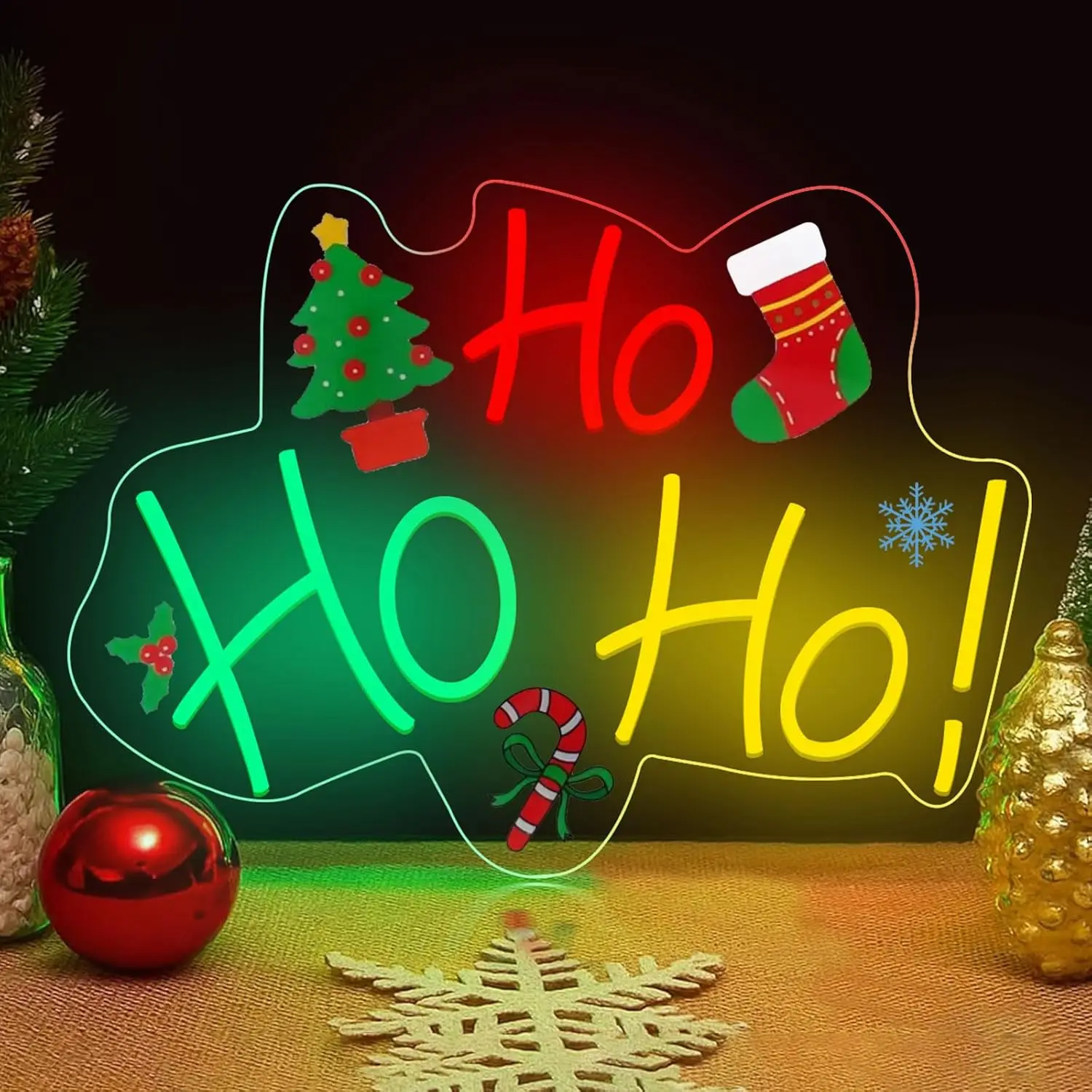 

HoHo Merry Christmas светодиодная неоновая вывеска Merry Xmas неоновый свет с регулируемой яркостью для праздничного окна, рождественской вечеринки, спальни, декора стен, подарок