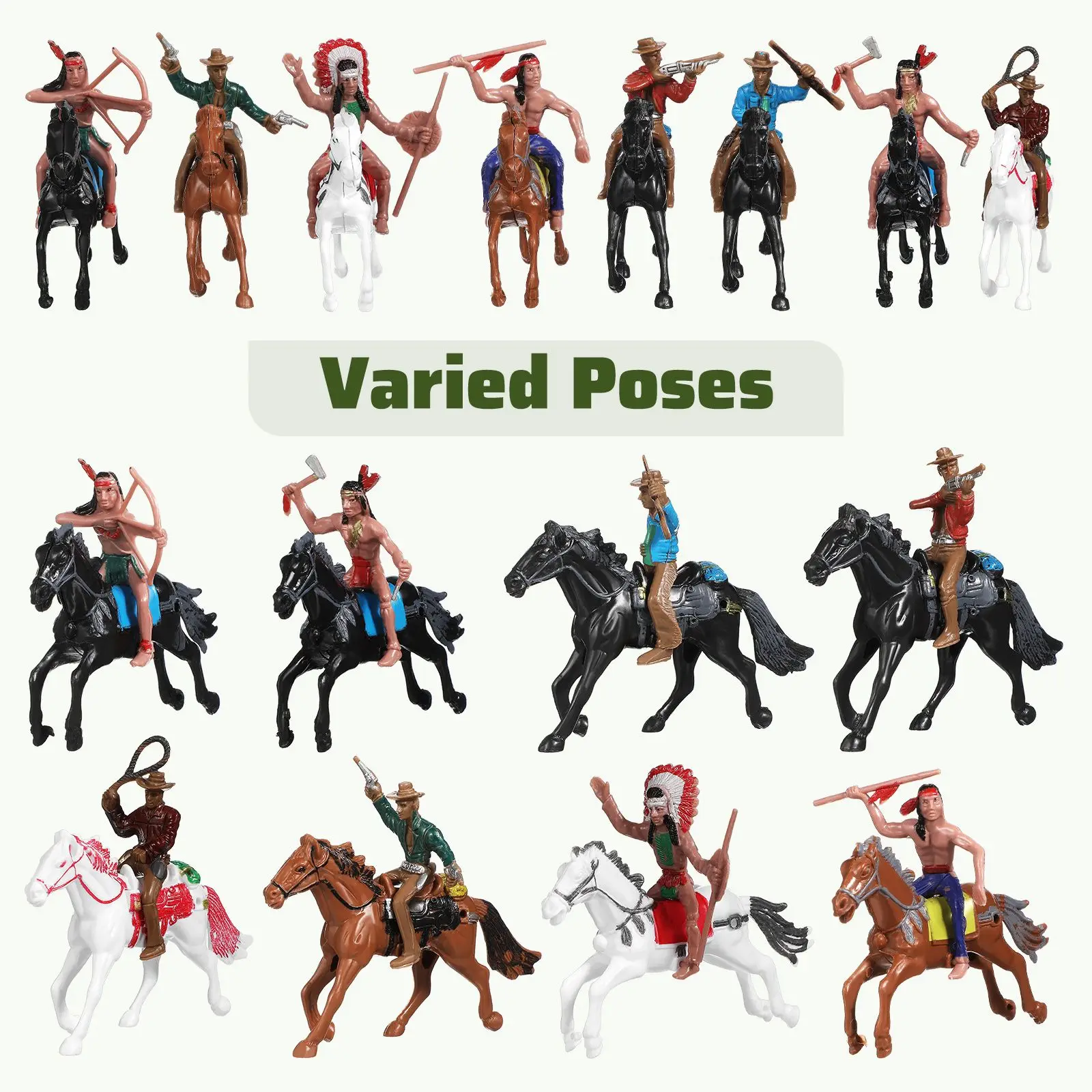 Cowboy Toys Plastic Figures Decorations Riding Figures Kids Models Character Model Toy Lifelike Details Strong Sturdy Compact