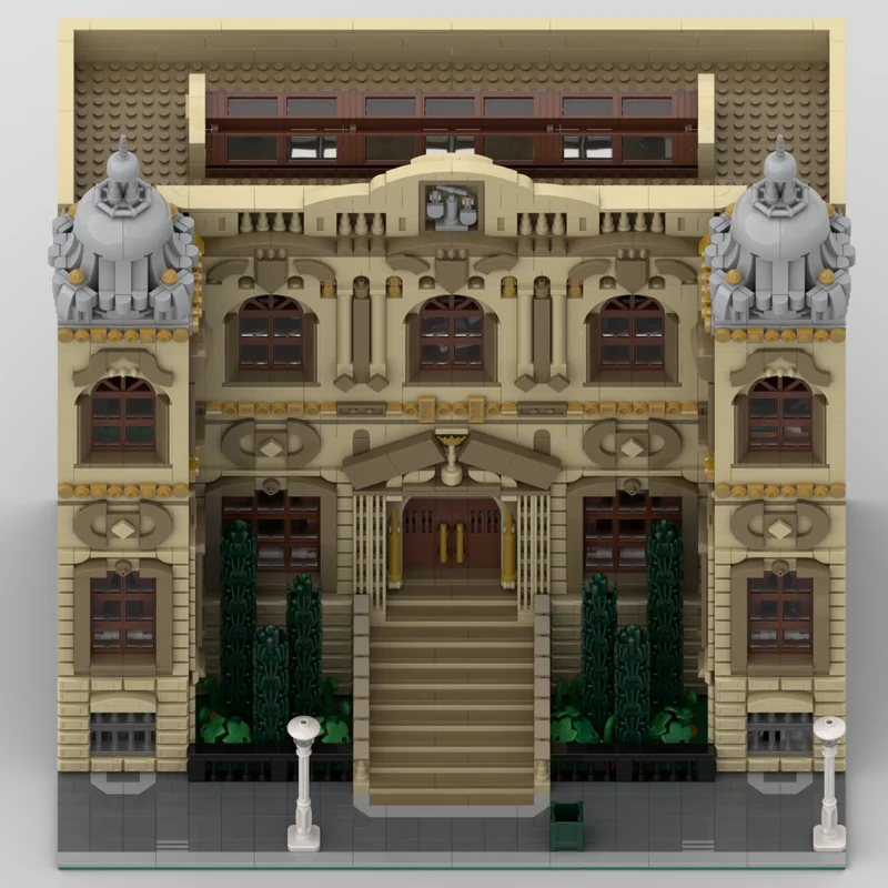 Street View Model Moc Bouwstenen Koninklijk gerechtsgebouw Modelbouwtechnologie Modulair blok Kerstmis DIY Speelgoed Vakantiecadeaus