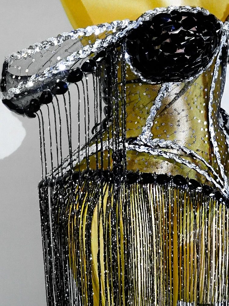 Nowy Luksusowy Damski Seksowny Kombinezon z Frędzlami Olśniewający Strój Sceniczny Bar Dj Klub Nocny Występ Taneczny Piosenkarka Urodziny Impreza