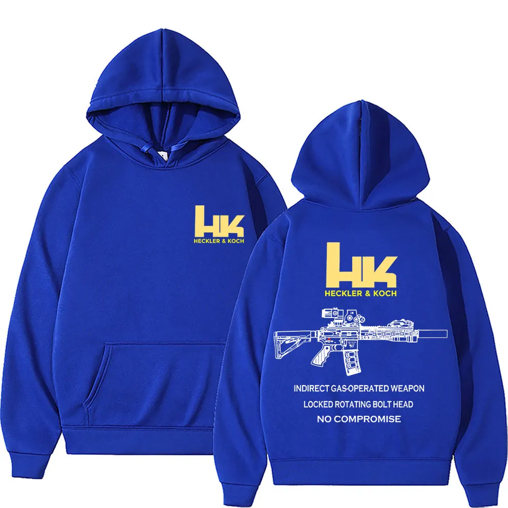 Heckler & Koch HK Fashion M4 Waffendesign Herren Casual Retro Trend Pullover Streetwear Herbst- und Winter-Warmer Hoodie – Detail 4
