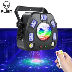 ALIEN Remote DMX Laser Projector Strobe Magic Ball UV 4IN1 Stage Lighting Effect DJ Disco Party Holiday Dance Wedding Black Lamp