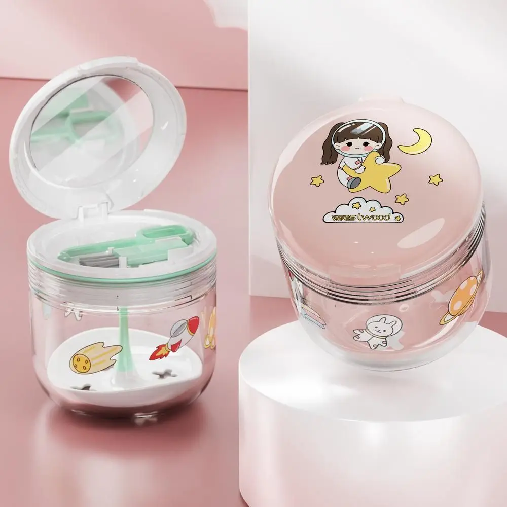 

Portable Oral Orthodontic Retainer Case Cute Cartoon Cleaning Tooth Invisible Braces Soaking Box Plastic Sealed