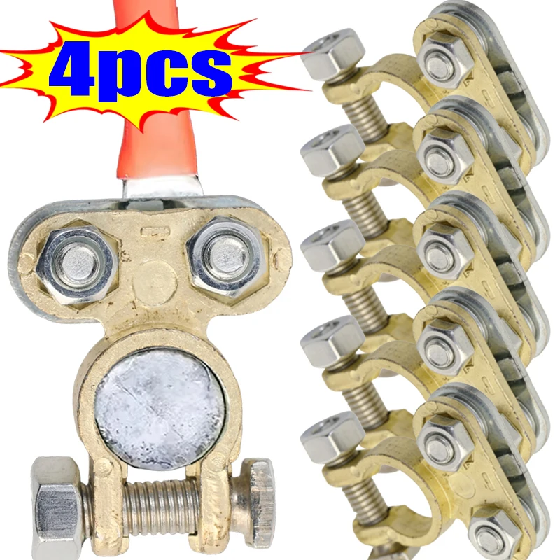 

4/2 шт. быстросъемные клеммы для автомобильных аккумуляторов, зажимы для проводов, винтовые соединители для аккумуляторных клемм легковых автомобилей, грузовиков, фургонов