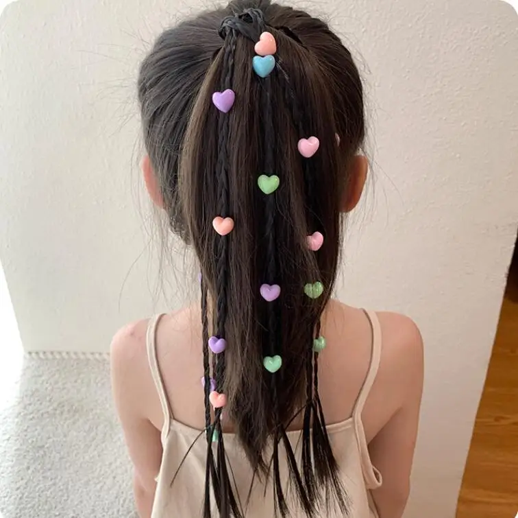 Children Rubber Bands Wig Braids Colorful Kids Elastics Braided Hair Rope Girls Cute Twist Braiding Rope Hair Accessories Tools