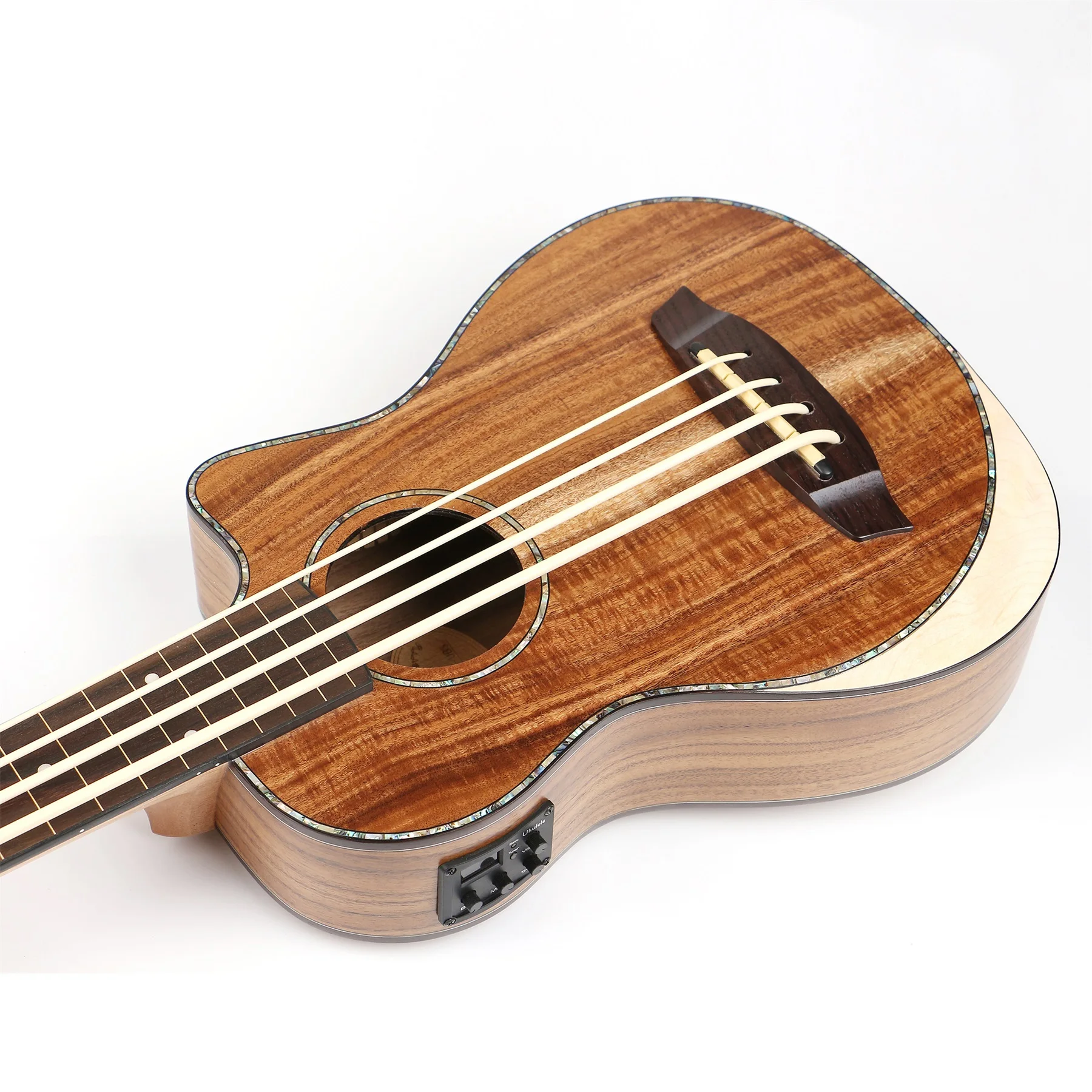 30 Inch Solid KOA Wood Ukulele Bass China Factory KOA Bass Ukulele Sounds Well