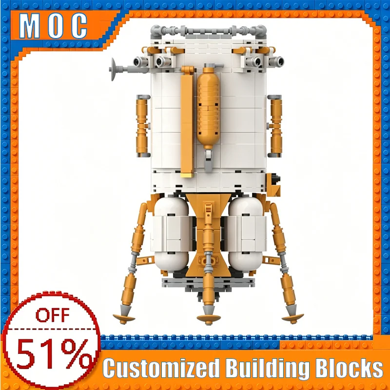 

729 Parts Blue Moon MK1 Blue Origin Building Blocks Model Assembly Educational Toy Customize Creative Collection Birthday Gifts