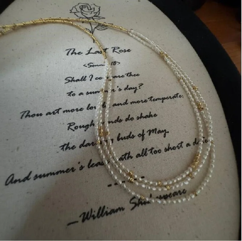 charming new design triple strands south sea white pearl necklace 17'' 925s