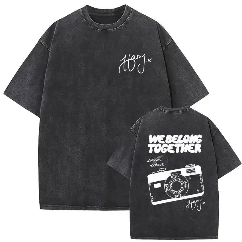 Pop Music Fans Fashion Clothing Harry Styles We Belong Together Tour 2026 Vintage Washed T Shirt Print T-shirt Unisex
