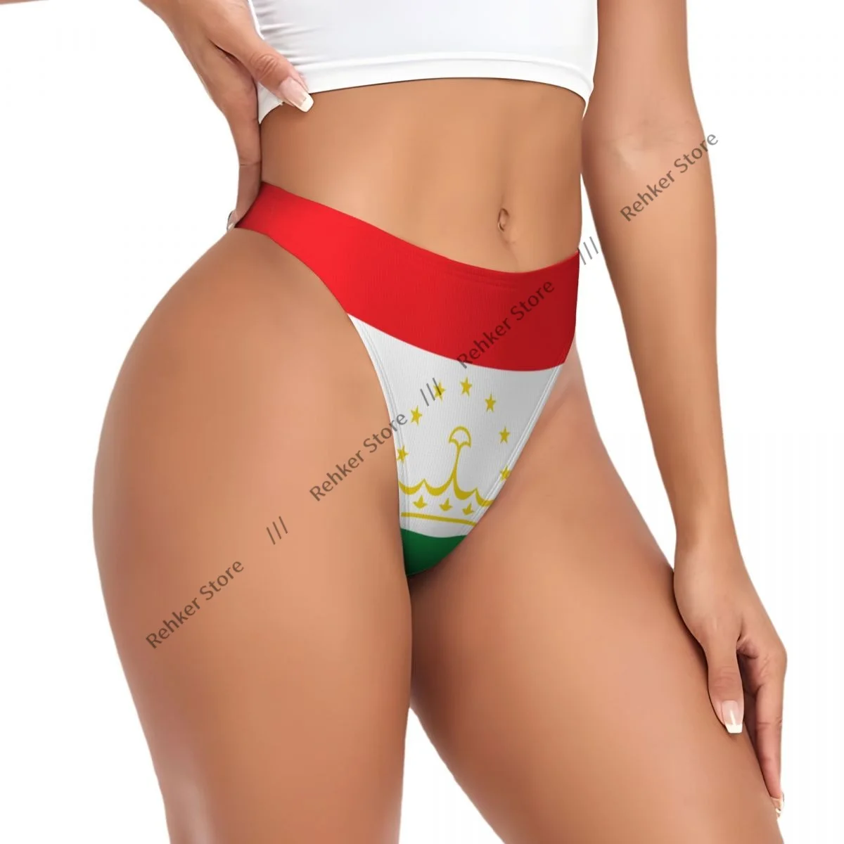 

Thongs For Women V Waist G-String Panties Tajikistan Flag Underwear Breathable Underpants