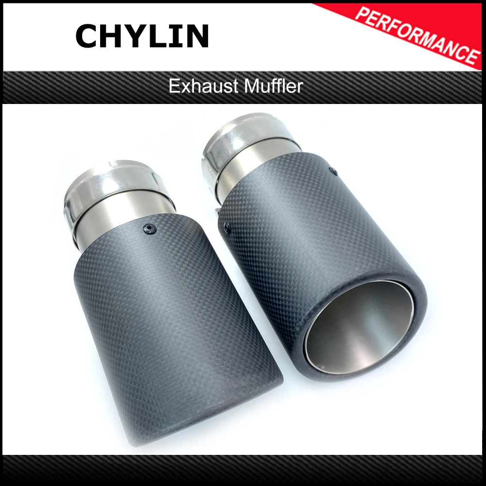 Car Universal Modiflcation Stainless Steel Sandblasting Exhaust Pipe Carbon Without Logo Matt Black Cover Muffler Tip For Merc