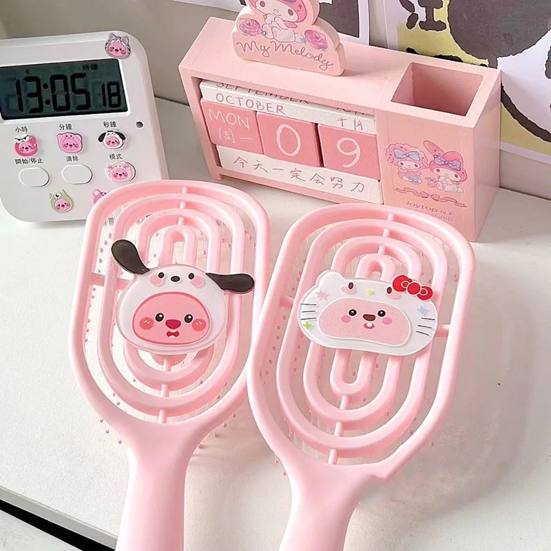 Расческа Miniso Loopy аниме кавайная расческа для костей Милая мультяшная Массажная расческа для ухода за кожей головы пушистая Антистатическая расческа для макияжа для девушек