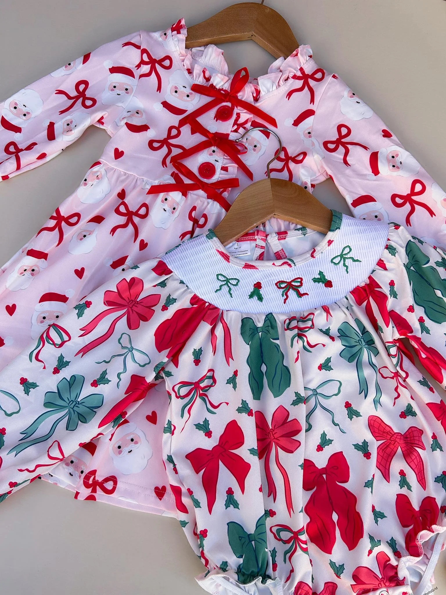 

z1122-13 LR2217 Winter Boutique Children Clothing baby girl clothes Matching Christmas bow dresses Wholesale kids clothes girl