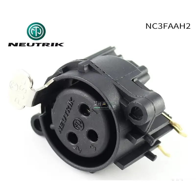 NEUTRIK Cannon base NC3FAAH2 three-pin XLR female Audio connector horizontal PCB mount