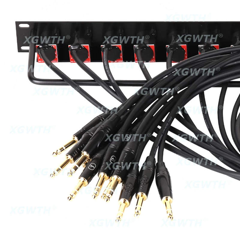 Rack Patch Panel 16 Way 3 Pole XLR Female Male Chassis Connnector 1U Flight Case Mount Loudspeaker Audio Cable Multi-functional - view 4