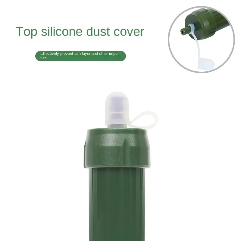 1pc Outdoor Mini Camping Purification Water Filter Straw TUP Carbon Fiber Water Bag for Survival Or Emergency Supplies