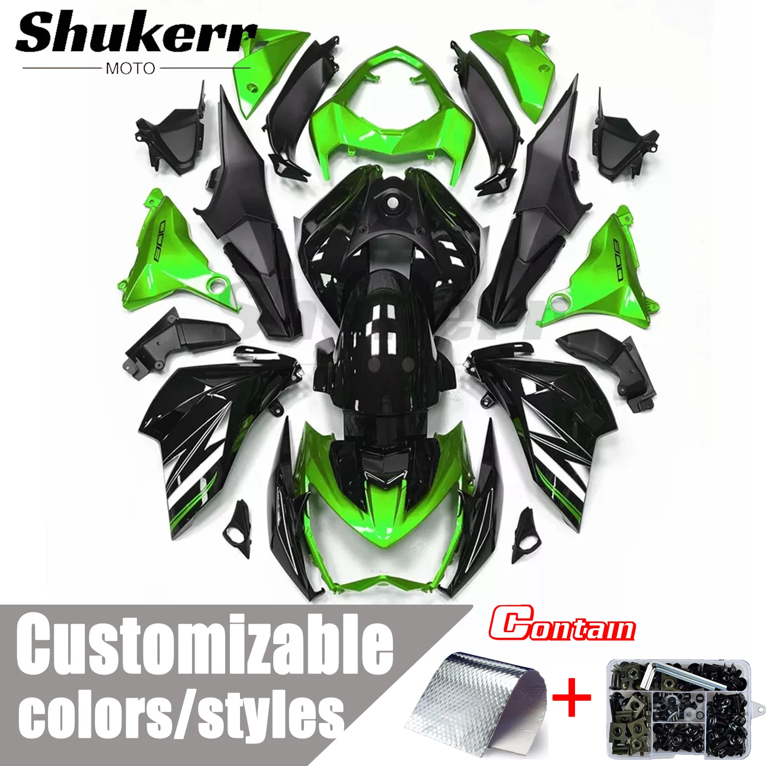 

Shukerr Moto New Abs Plastics Motorcycle Fairing Kit Fit for Kawasaki Z800 2013-2016 Black Green Fairing Custom 2014 2015