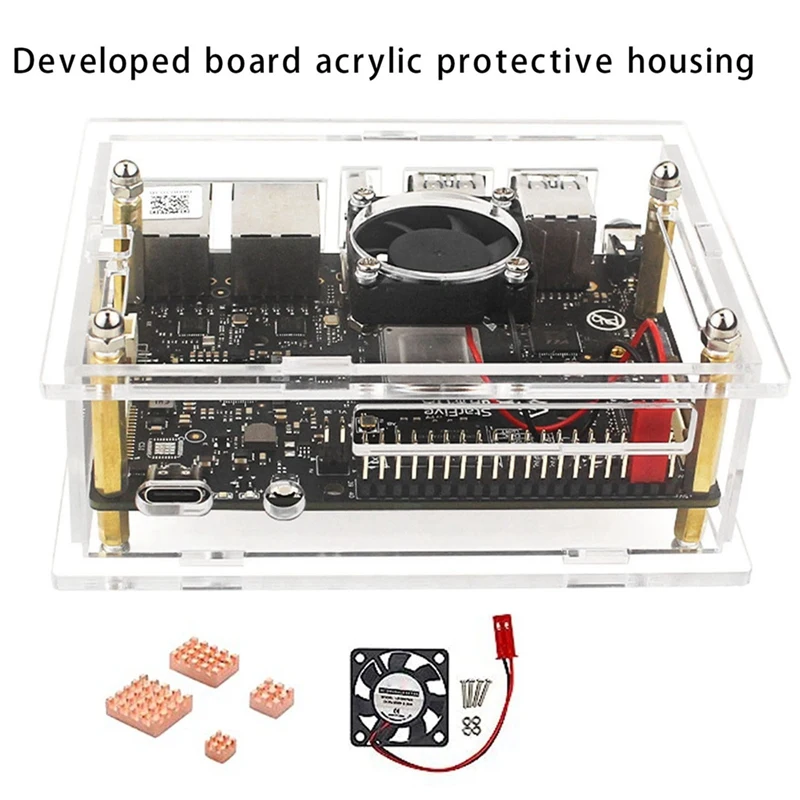 Acrylic Case For Visionfive 2 Development Board Development Board Box Transparent Case With Cooling Fan Heatsink Kit Easy To Use