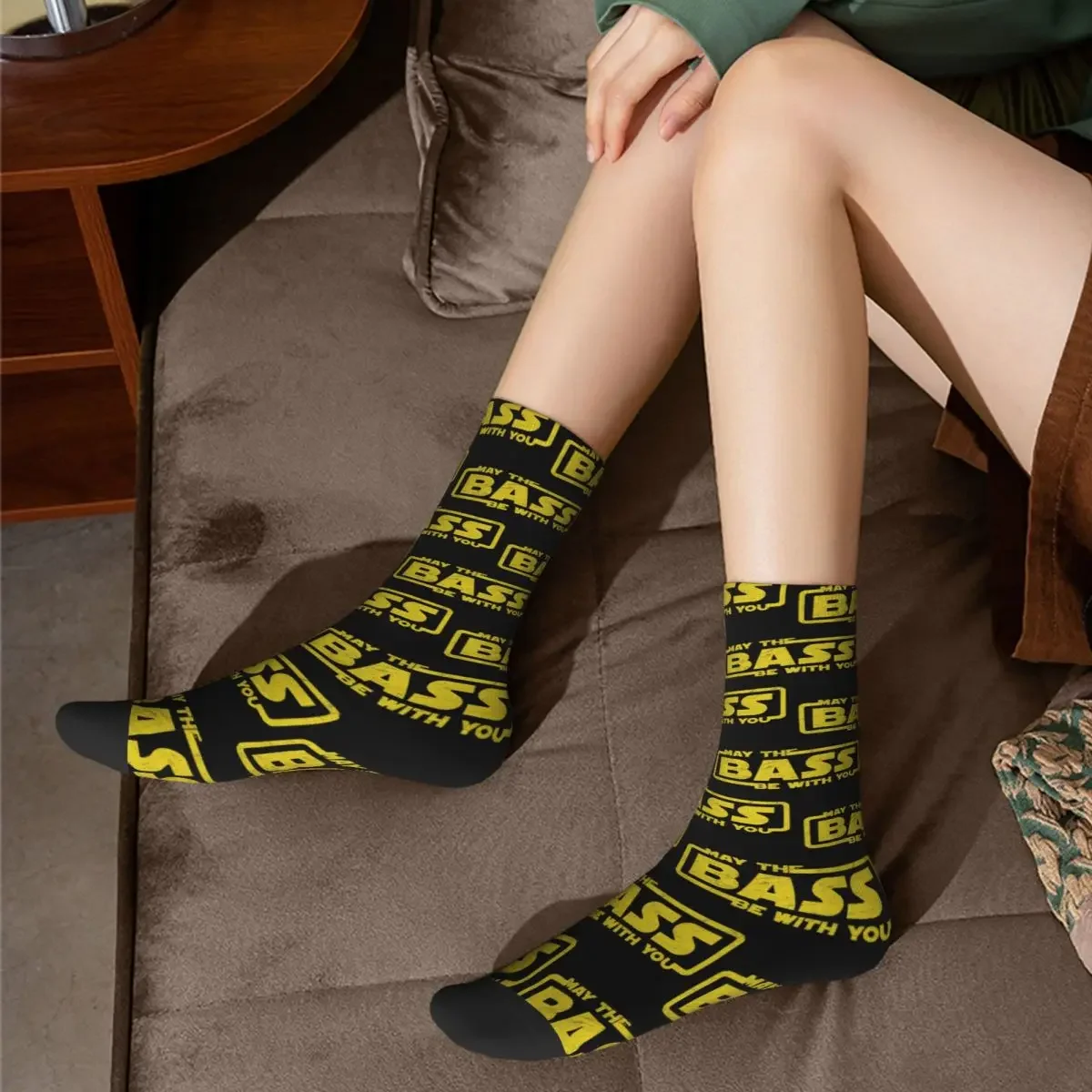 May Be With You The Bass-Electro Party Techno EDM calcetines largos para hombre y mujer, medias de alta calidad para todas las estaciones, regalos