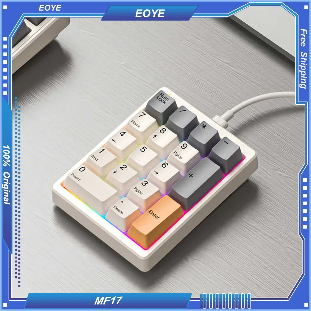 ChiShang MagicForce MF17 Number Keypad Mini Mechanical Keyboard Type-c Wired White LED for PC Laptop Office Finance Bank Cashier