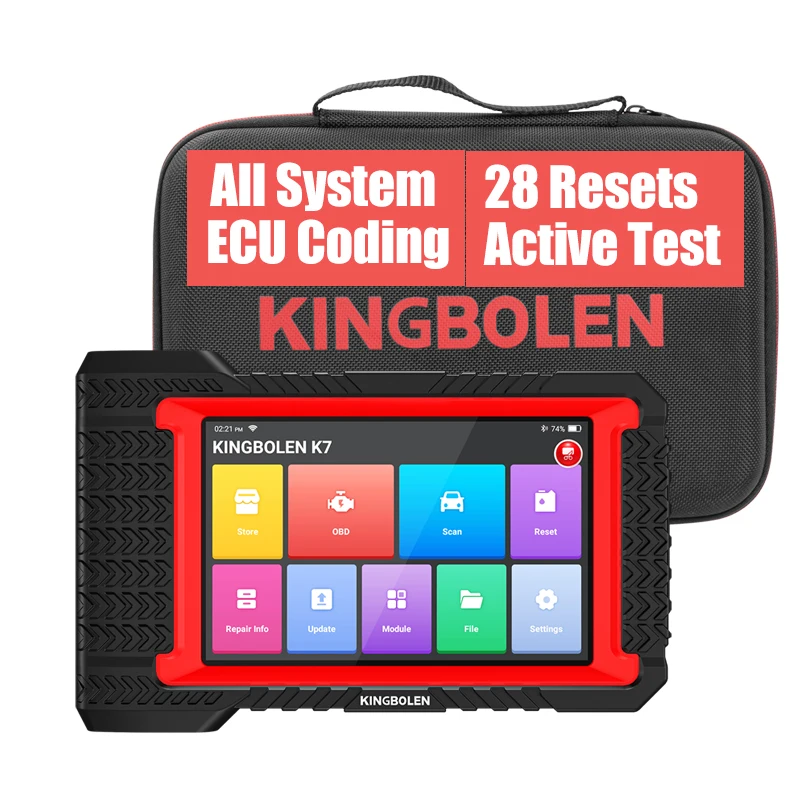 KINGBOLEN K7 7inch Tablet ALL System Diagnostic Tool ECU Coding Active Test AF Reset 28 Resets 3 Years